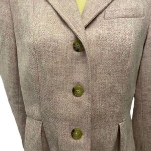 Talbots Size 16100% Wool Grace Fit Light Lemon Lined Blazer Jacket